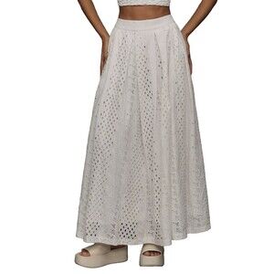 Anthropologie Forever That Girl White Eyelet Maxi Skirt size S NWT